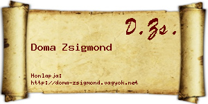 Doma Zsigmond névjegykártya