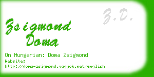 zsigmond doma business card